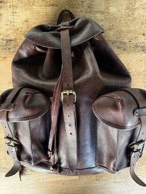 Double RL RRL & Co. Original Riley Rucksack Heritage Leather Backpack